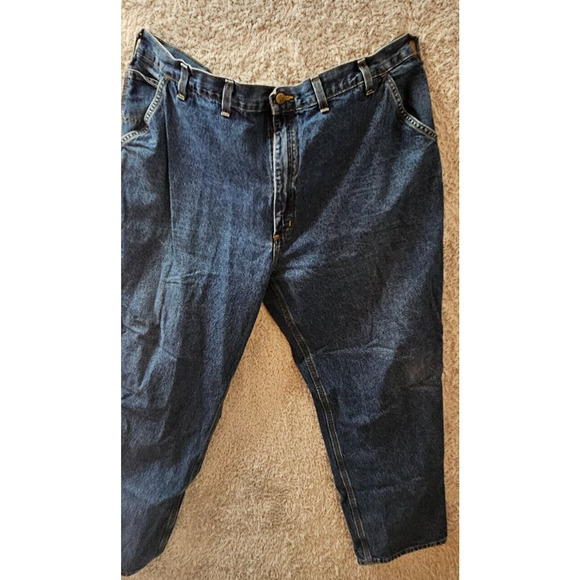 Carhartt Jeans Mens Sz 44x32 Loose Original Fit Blue Denim Work Heavy Duty - Picture 1 of 4